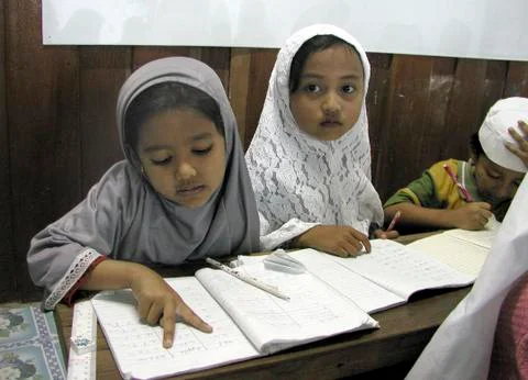 Thailand our school moslem for burmese refugees Stock Photos