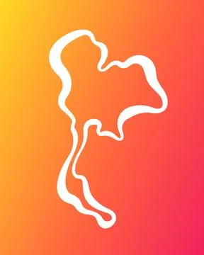 Thailand - Outline Map on Gradient Background Stock Illustration