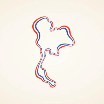 Thailand - Outline Map Stock Illustration