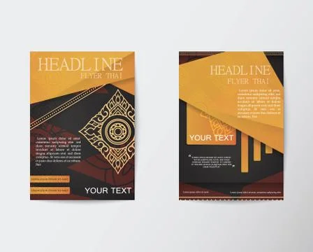 Thailand pattern Flyer design Vector Layout in A4 size Stock Illustration