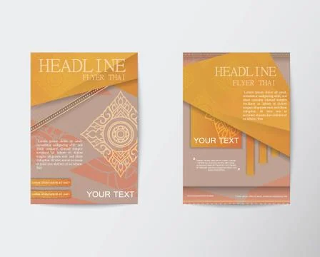 Thailand pattern Flyer design Vector Layout in A4 size Stock Illustration