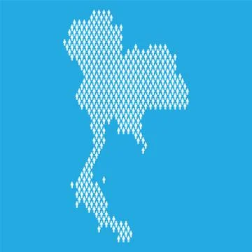 Thailand population. Statistic map made from stick figure people Stock Illustration