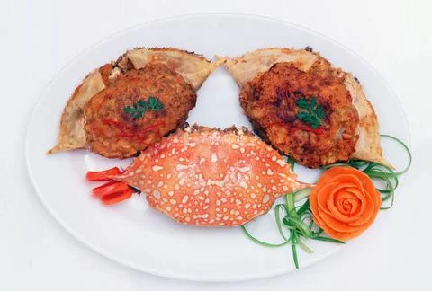  Thailand: Puu Cha (Thai stuffed crab shells) Puu Cha (Thai stuffed crab s... Stock Photos