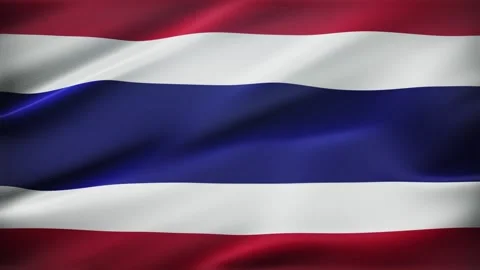 Thailand Realistic Flag Wave Motion Background Stockbeeldmateriaal 337119573