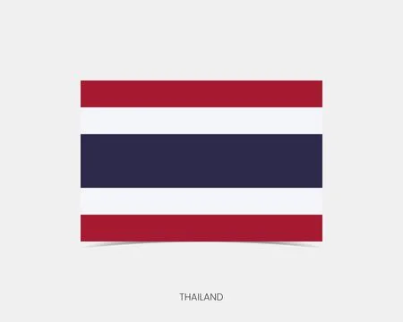 Thailand Rectangle flag icon with shadow. Stock Illustration