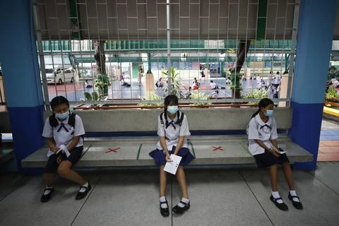 Thailand reopens onsite schools after months of closure due to COVID19, Bangkok  Stock Photos