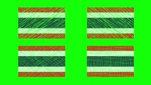 Thailand Scribble Animation on Green Screen Background. Looping seamless an.. Stock Footage 241639524