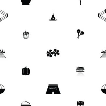 Thailand seamless pattern background icon. Illustrazione stock