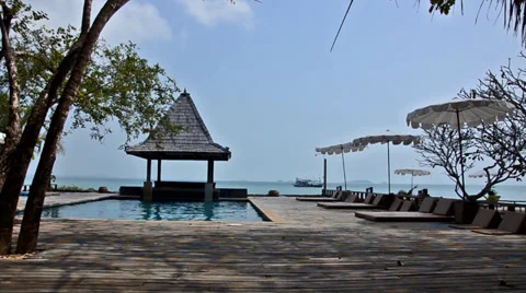 Thailand, seascape with pool Stock Footage 36592861