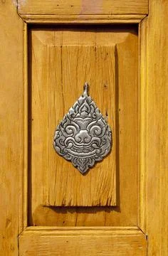  Thailand: Silverwork on a window frame, Wat Sri Suphan, Chiang Mai, north... Foto stock