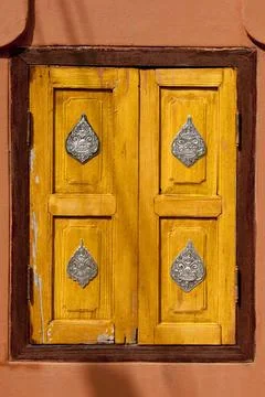 Thailand: Silverwork on a window frame, Wat Sri Suphan, Chiang Mai, north... 스톡 사진