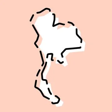 Thailand simplified vector map Stock Illustration