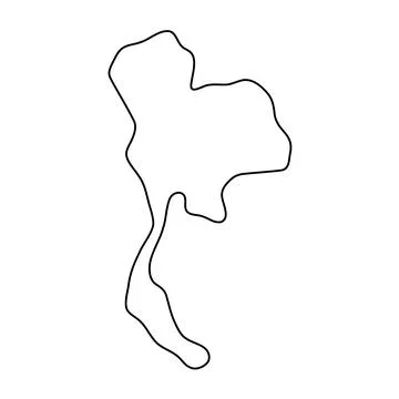 Thailand simplified vector outline map Stock Illustration