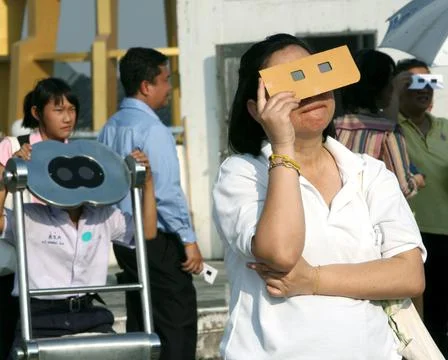Thailand Solar Eclipse - Jan 2009 Stock Photos