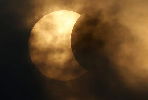 Thailand Solar Eclipse - Mar 2016 Stock Photos
