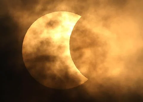 Thailand Solar Eclipse - Mar 2016 Stock Photos