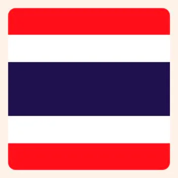 Thailand square flag button, social media communication sign, business icon. Stock Illustration