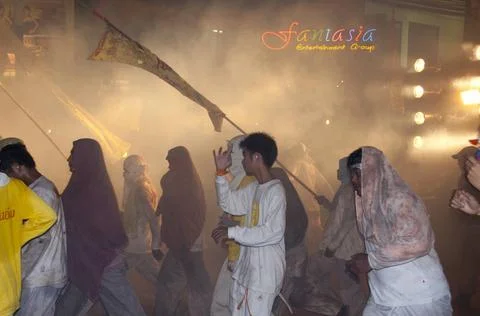  Thailand: The streets of Phuket Town exploding with firecrackers as the p... Stock Photos