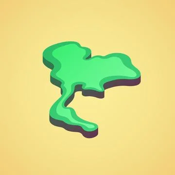 Thailand - Stylized 3D map Stock Illustration