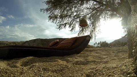 Thailand sun bed beach Stock Footage 35108544
