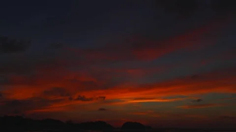 Thailand Sunset Time Lapse Over Water Between Islands Stock Footage
