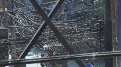 Thailand: tangled telecommunications lines Vidéo 1089786