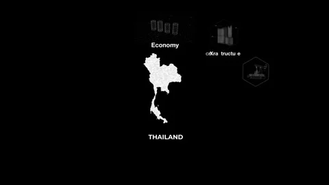 Thailand technology map with animated charts Stock Footage 340968318