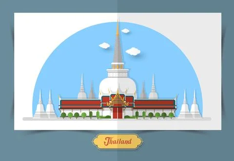 Thailand  temple flash design element  for you design use for web banner back Stock Illustration