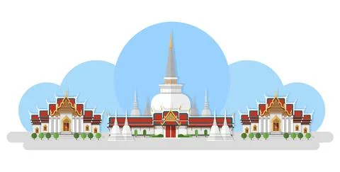 Thailand  temple flash design element  for you design use for web banner backdro Stock Illustration