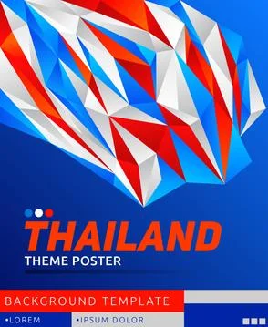Thailand theme modern poster, vector template illustration, thai flag colors. Stock Illustration