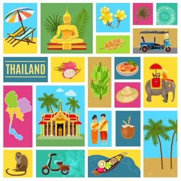 Thailand Tiled Poster Ilustración de archivo