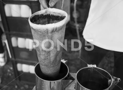 Thailand traditional coffee boiling method Stock Photos