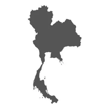 Thailand vector map. Black icon on white background. Stock Illustration