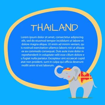 Thailand Vector Touristic Banner with Sample Text Ilustración de archivo
