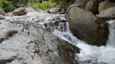 Thailand Waterfall CloseUp Stock Footage 114515220