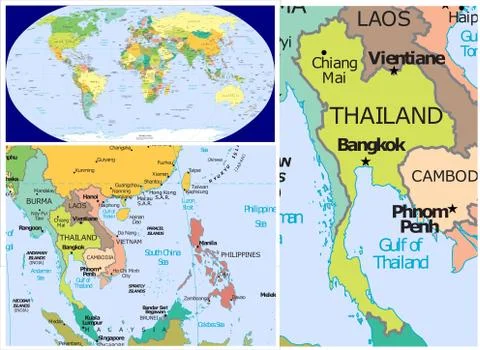 Thailand &amp; World Stock Illustration