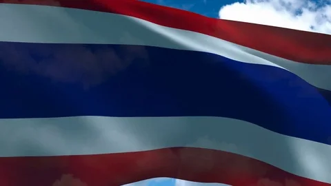 Thailand's flag waving Stock Footage 71272923