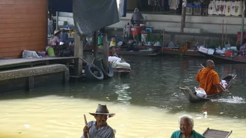 Thailand's floating Market Stock Footage 267876628