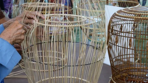 Thailand’s Handmade weaving craft Stock Footage 104537872