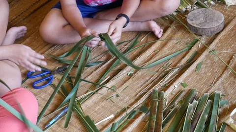Thailand’s handmade weaving craft Stock Footage 122502880