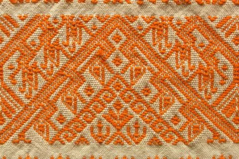 Thailand's patterned silk looked as delicate and beautiful. Stock Photos