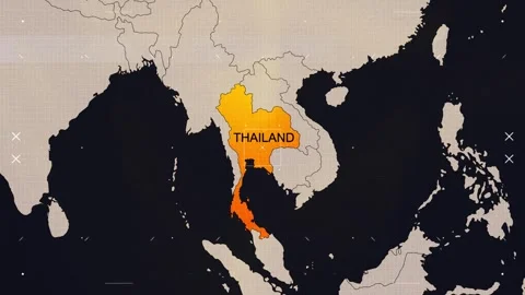 Thailnd HUD News Map Stock Footage 343400911