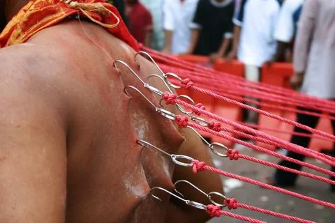 Thaipusam Devotees Walk Stock Photos