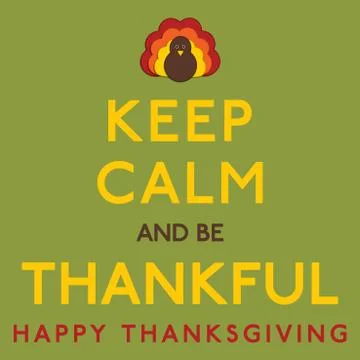 Thaksgiving Keep Calm card in vector format. Stock Illustration