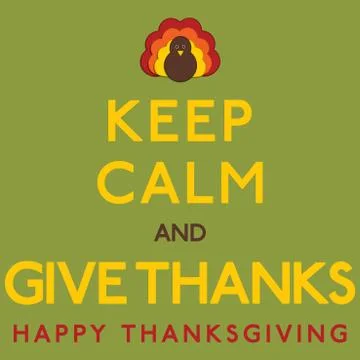 Thaksgiving Keep Calm card in vector format. Stock Illustration