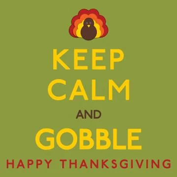 Thaksgiving Keep Calm card in vector format. Stock Illustration