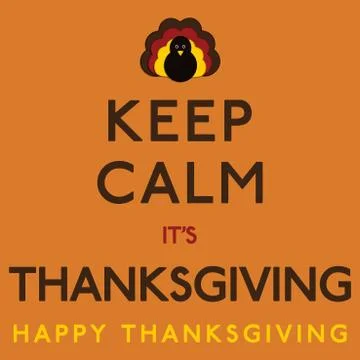 Thaksgiving Keep Calm card in vector format. Stock Illustration
