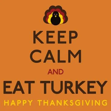Thaksgiving Keep Calm card in vector format. Stock Illustration