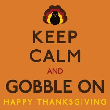 Thaksgiving Keep Calm card in vector format. Stock Illustration
