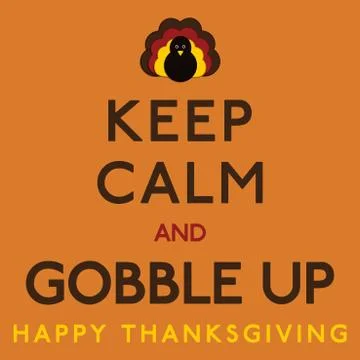 Thaksgiving Keep Calm card in vector format. Stock Illustration